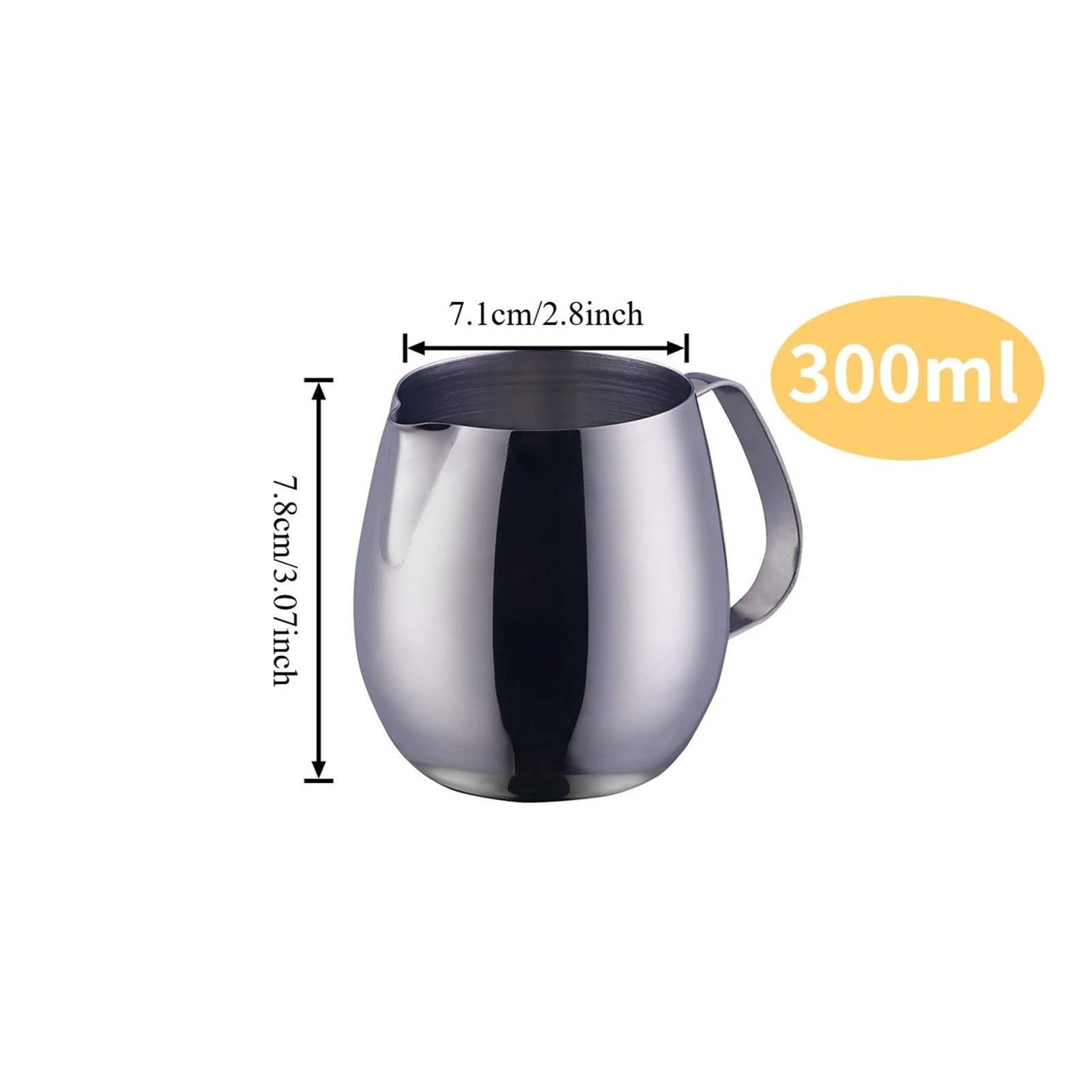 Jarra for espumar leche de acero inoxidable 10 oz - Boquilla precisión 300 ml for Latte Art(300ml-gold)