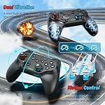 Wireless for Nintendo Switch Controller, for Switch 2/1 Lite/OLED/PC/Android/IOS, for Switch Controllers with, Dual Vibration, Screenshot Function, Bluetooth, Turbo Function 2 Pack - Image 4