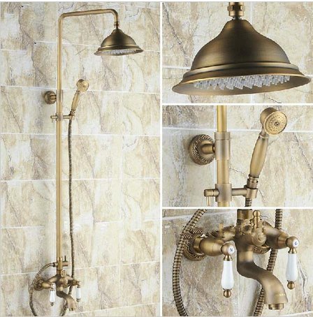 Gowe mitigeur de douche en céramique de luxe style rétro chic laiton antique