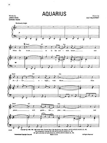 Hair (Vocal Selections): Piano/Vocal/Chords