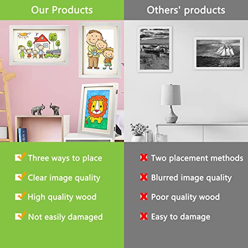 Tutuloo 2Pcs A4 Kids Art Frame Front Opening Holds 50 Pcs Art Work, Kids Artwork Frames Changeable For Children Art Projects Frames, Kid Artwork Picture Frames With Storage For Kids Art Display Frame (White) #TOP3