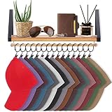 Jtksfcl Baseball Cap Organizer Hanger, Hat Rack for Wall Cowboy Hat Hanger Wall Mounted Caps Display