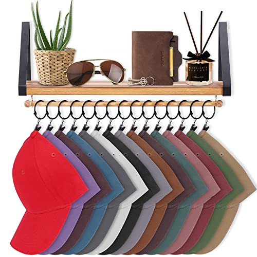 Jtksfcl Baseball Cap Organizer Hanger, Hat Rack For Wall Cowboy Hat Hanger Wall Mounted Caps Display Rack With 15 Hooks, Hat And Sunglasses Storage Rack #TOP29