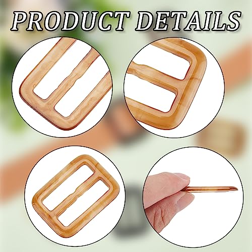 Image of GORGECRAFT 1 Box 20Pcs 5 Colors Silk Scarf Ring Clip Resin Belt Buckle T-Shirt Tie Clips Rectangle Clothes Wrap Fasten Holder for Webbing Strapping Bags Sewing Clothing Fashion Decoration