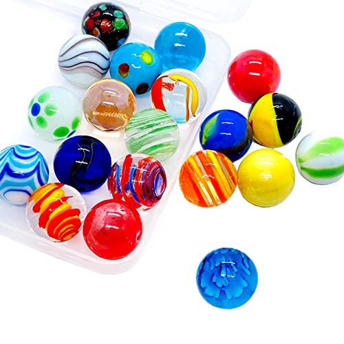 20Pcs Beautiful Marbles For Kids Ages 6-8-12 Wonderful And Cheerful Colors Marble Shooters Run Track Game Small Marbles Game Toy (16Cm) #TOP5