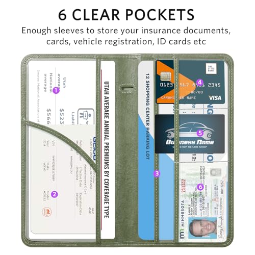 Image of CoBak Car Registration and Insurance Holder | Vehicle Glove Box Organizer, Auto Truck Compartment Document Case with Magnetic Closure for Insurance & Driver License