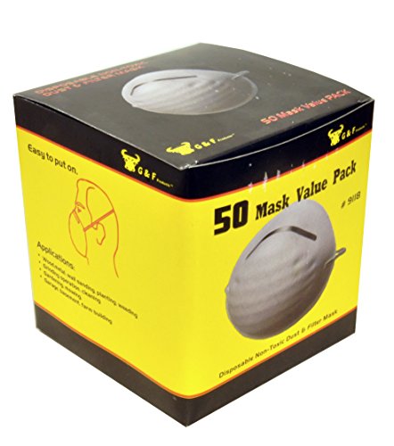Image of G & F Products Particulate Respirator Dust Mask Two-Strap Cup Style Design, Lightweight with Cushioning Nose Foam, 50 Masks