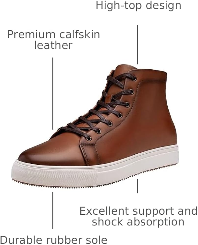brown dress shoes high top Thursday Boot Company Men's Brown Leather Premier Low Top Size 6.5