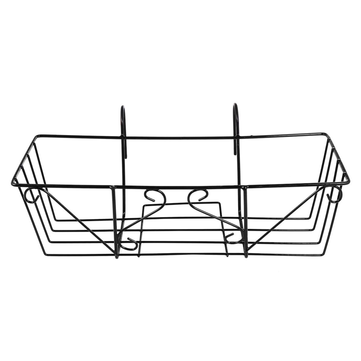 Support jardinière suspendu en fer noir carré robuste pour optimiser l'espace de vos fenêtres