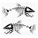 Explopur Autocollants de Bouche de Dents de Poisson - 2 pièces Squelette Autocollants de Poisson Bateau de pêche Canoë Kayak Graphiques Accessoires