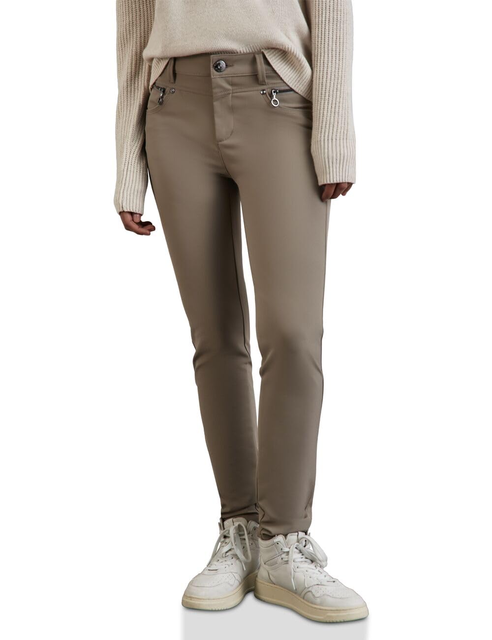 3/-broek met rits voor dames in Pink