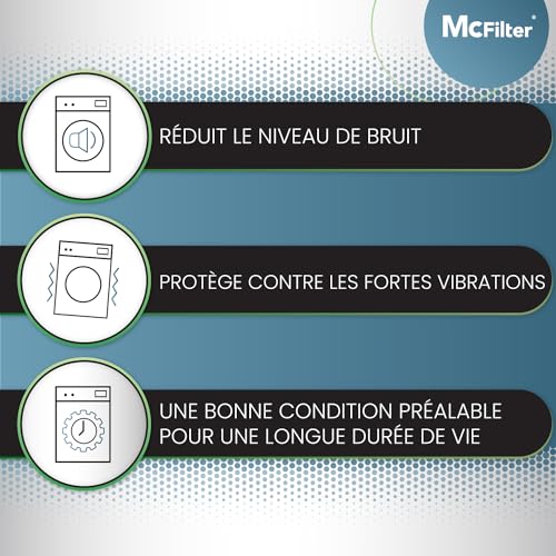 McFilter I 4 amortisseurs de vibrations pour lave-linge et sèche-linge | Amortisseurs de vibrations universels compatibles avec Bosch, Siemens, AEG | Support antidérapant pour lave-linge - noir – vue 4