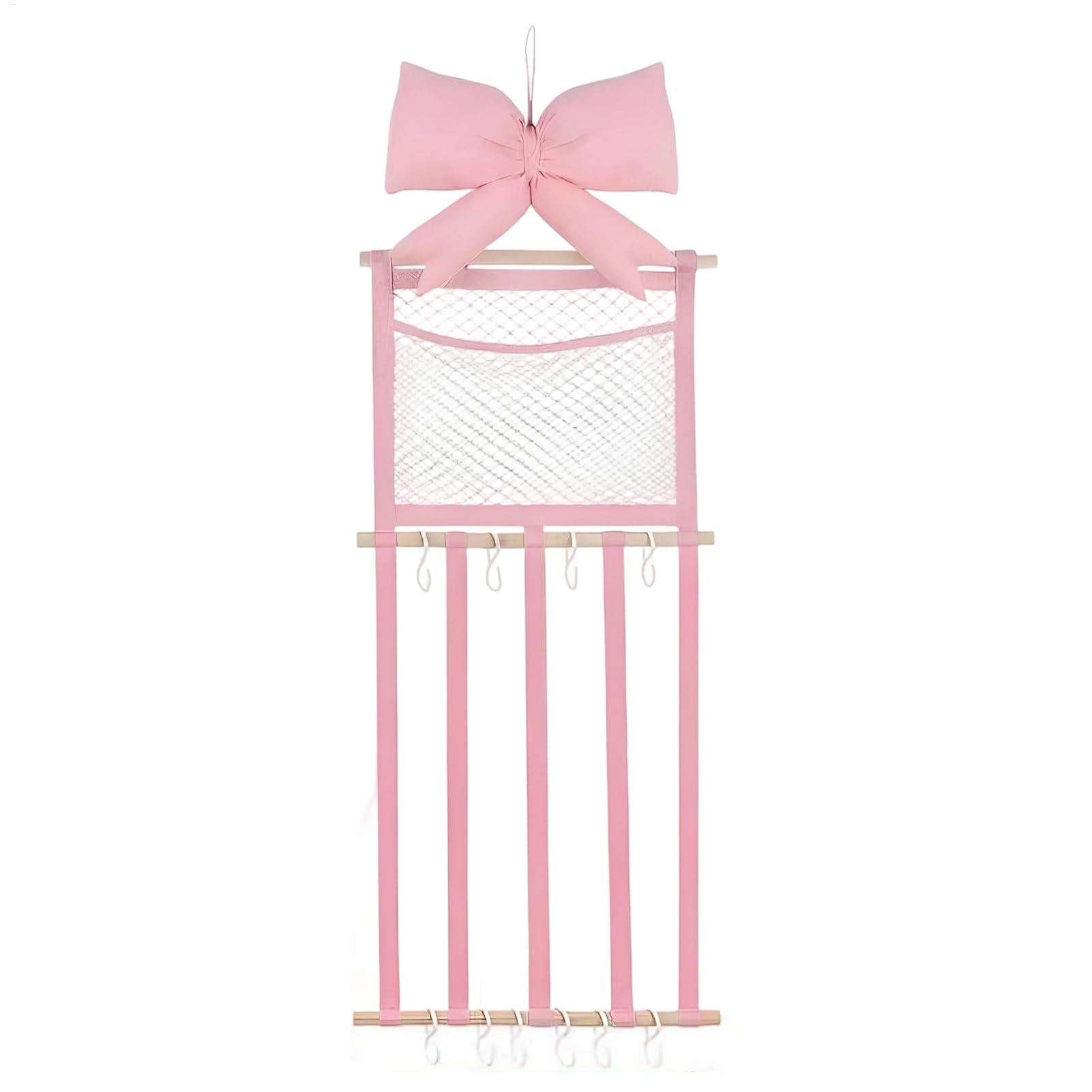 Generico Organizer für Haarspangen, mit Haken zur Wandmontage, Rose, Gummibänder und Clips, für Damen, Haarnadelband, Wohnzimmer, Haus, Wohnheim