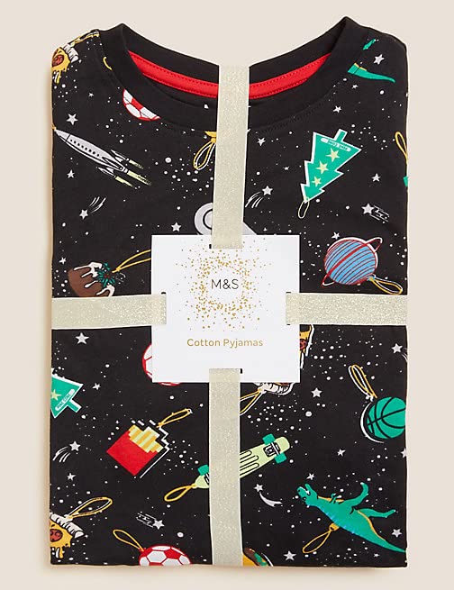 Image of Marks & Spencer Pure Cotton Bauble Pyjamas