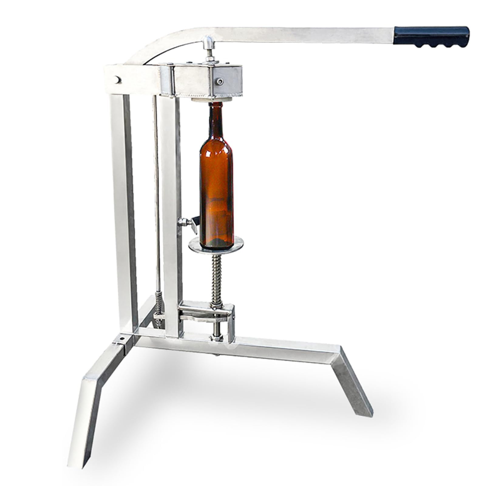 Tapón De Corcho para Botellas De Vino De Acero Inoxidable, Tapón De Corcho para Botellas De Vino De 375-750 Ml con Tapón De Corcho, Altura Ajustable, Kit De Taponado Manual, para Bodegas Domésticas