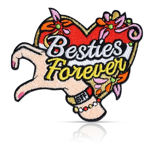 Besties Forever BFF Patch, Iron & Sew On, 3.54