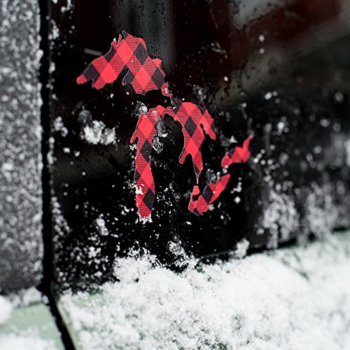 Image of Great Lakes Sticker Michigan Car Decal Premium Heavy-Duty Waterproof Vinyl for Bumpers, Windows, Laptops, Water Bottles or Coolers (Buffalo Check Red Plaid, 4.75 inch Wide)