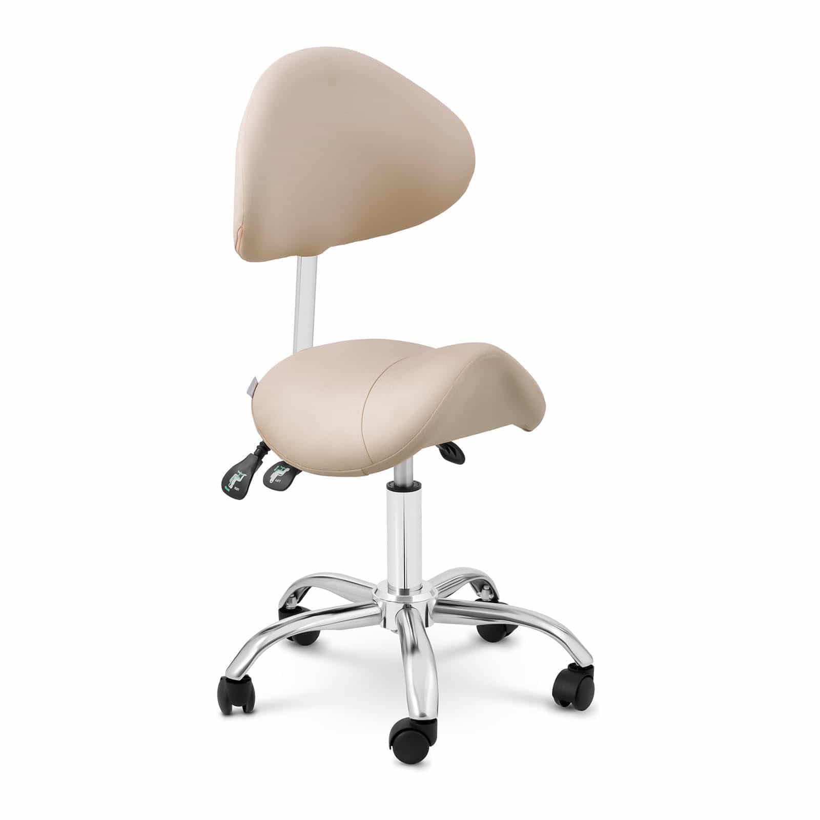 Physa Mannheim Cream Chaise Selle De Cheval Crème Argent Dossier Et Siège Réglables en Hauteur Tabouret De Cheval