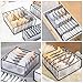 TOOVREN Bra Drawer Organizers, Underwear Wardrobe Organizers Divider, Lingerie Storage Bins, Closet Organizers and Storage Boxes, Foldable Closet Storage Box for Underwear Bra Socks (6 Grids,2 Pack)