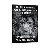 Inspirational Posters I Am The Storm Lion Animal Poster Wall Decor Motivational Posters Canvas Wall