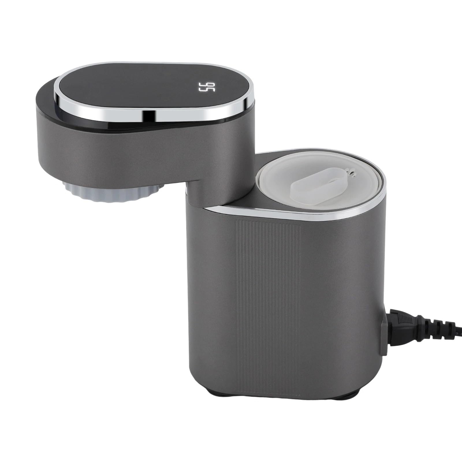 Máquina de café portátil, dispositivo compacto, extracción de presión 9 bar, temperatura ajustable, preparación rápida, diseño moderno, gris, oficina de viaje, mantenimiento simple, 150