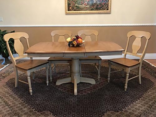 Iconic Furniture Honey Sand Boat Shape Napoleon Back 5-Piece Dining Set