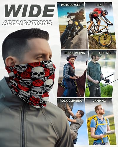 Image of Cuffbow 12 Pack Neck Gaiters Face Mask Balaclava for Men Women Cooling Neck Gaiter Summer UV Protection Scarf