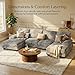 Homall Modular Sectional U Shaped Sofa Couches for Living Room, Comfy Chenille 4 Seat Sofa Set with Removable Pillows, Lounge Chaise Upholstered Couch for Apartment (Chenille, Grey)