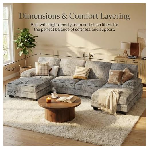 Comfy U-Shaped Modular Sectional Sofa