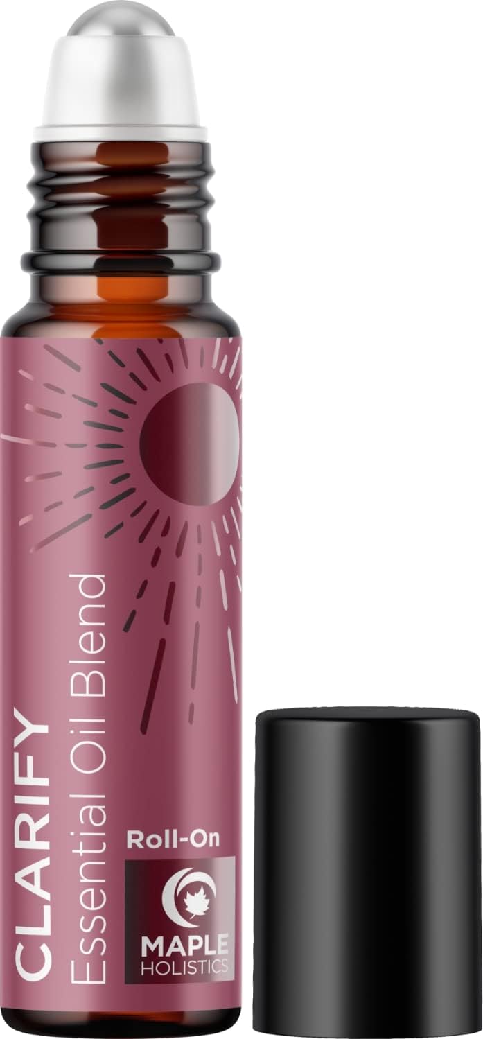 Headache Essential Oil Roll On - Clarify Essential Oil Blend Headache Roll On with Aromatherapy Oils - Peppermint Rosemary and Lavender Roll On Essential Oils for Skin Use Relaxation and Self Care