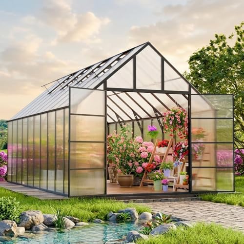 Large Outdoor Greenhouse with Vent Windows and Walk-in