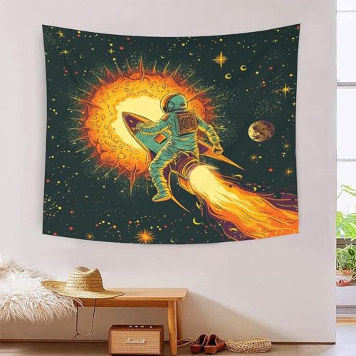 Poster mural astronaute de dessin anime et deco interieure suspendue en polyester