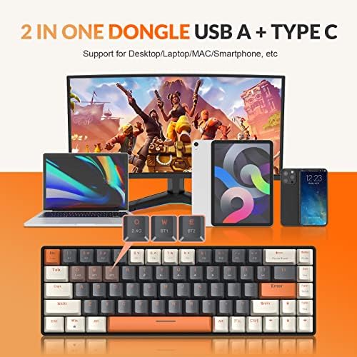 MAGIC-REFINER RK68 Compact 68 Keys Wireless Mechanical Gaming Keyboard - 3