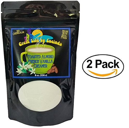 Great Life By Lucinda All Natural Gourmet Coffee Creamer Toasted Almond French Vanilla - 8 Ounce Package (Pack of 2)