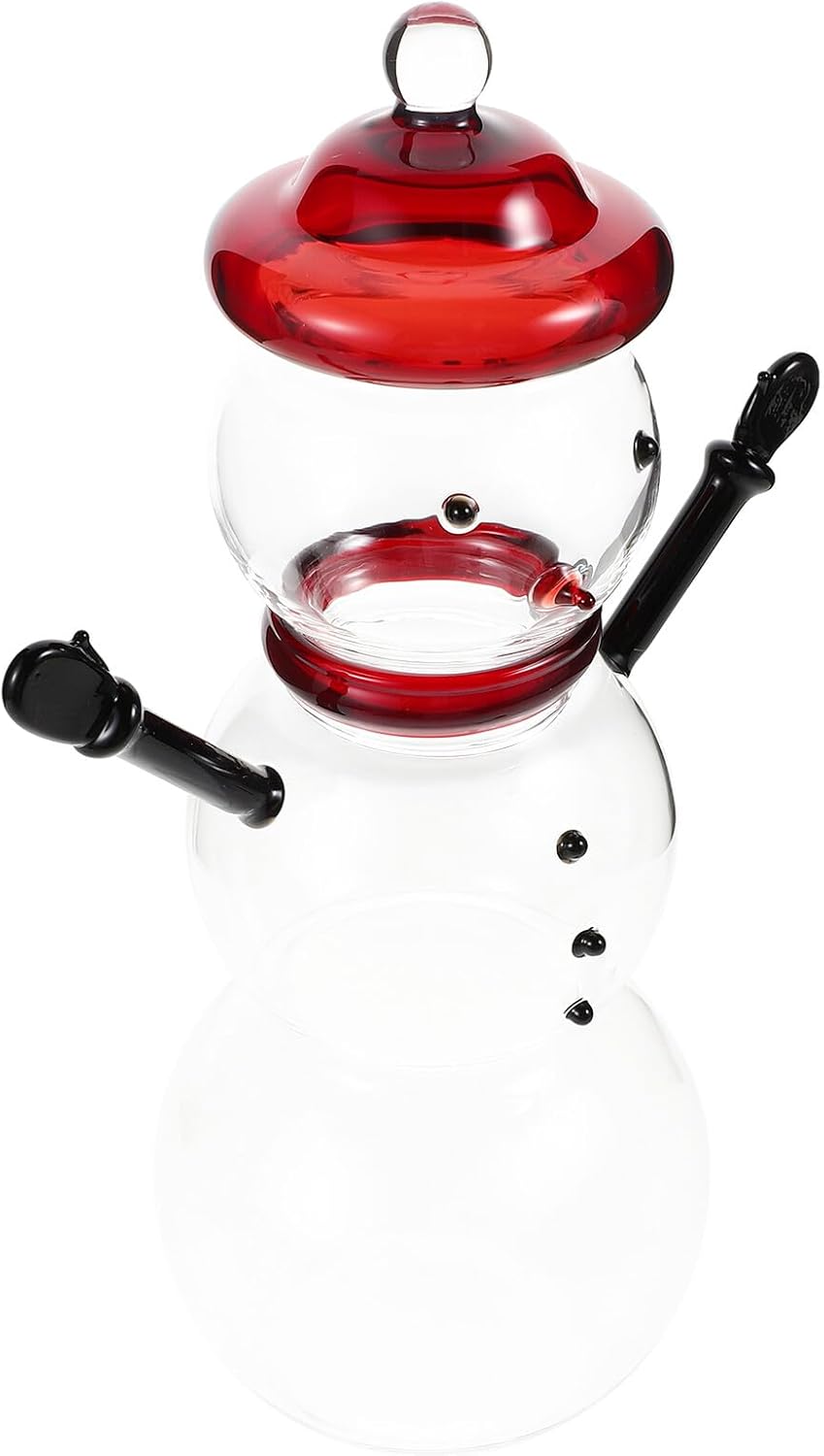 Uonlytech Decorative Snowman Glass Candy Jar Featuring Tight-Fitting Lid Large Transparent Storage Container for Sweets Cookies and Holiday Treats Versatile Snowman Decor for Kitchen and