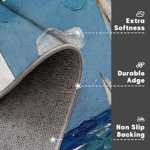 Paillasson marin 80x120 cm en microfibre avec base caoutchouc