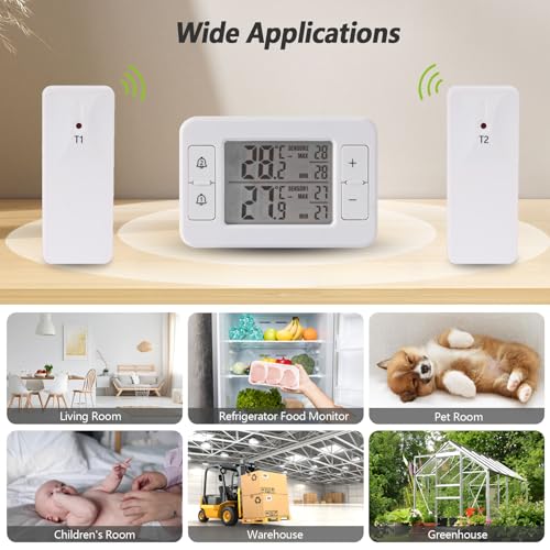 Thermomètre de réfrigérateur numérique min/max avec écran LCD