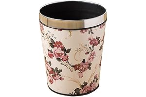 Peony Patterned Flower Trash Can