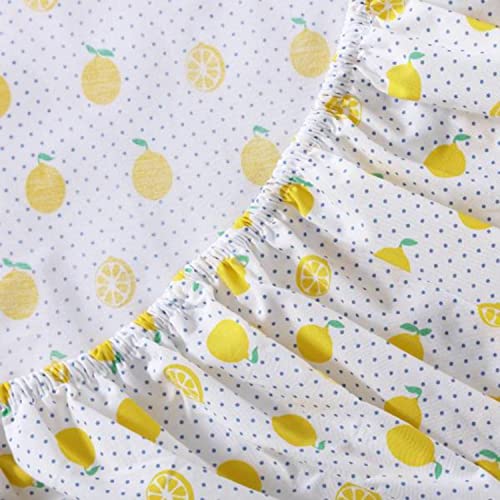 Image of Poppy & Fritz - Full Sheets, Cotton Percale Bedding Set, Crisp & Cool, Ideal Bedding Set (Lemons, Full)