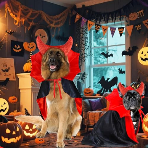 Disfraz Halloween para perro pequeño capa vampiro y diablo M miniatura 6