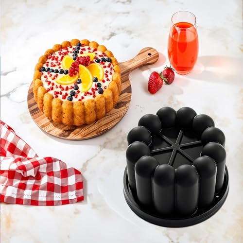 Charlotte Cake Mold, 2PCS Silicone Charlotte Cake Pan, Nonstick Silicone Baking Molds, Baking Pastry Molds for Cake, Jello, Gelatin, Bread (Flower Shape) - Image 5