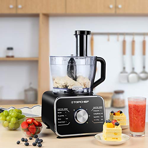 Food Processor Topchef 1100W Multifunctional Food Processor- Blender, Chopper, Mixer, Grinder, Citrus Juicer, Knead Dough Blades, Shredder, Slicing Attachments and 3.2L Bowl 1.5L Blender Jug 5 Gallery Image