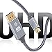 Mini DisplayPort to DisplayPort Cable, Capshi [4K@60Hz] Thunderbolt to DisplayPort Cable Gold-Plated, 6.6Ft Ultra High Speed Mini DP to DP Cable Compatible MacBook Air/Pro, Surface Pro/Dock - Grey