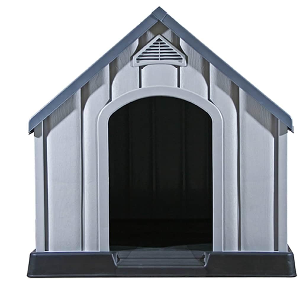 Cuccia per cani in plastica grigia, 92 x 87 x 91 cm, resistente