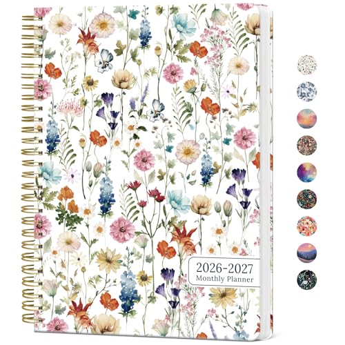 Monthly Planner 2026-2027, Aesthetic 2 Year Months Planner Calendar, 24-Months from January 2026 - December 2027, 26-27 Monthly Calendar Planner, Perfect for School Office Home, 7' x 10' - Wildflowers