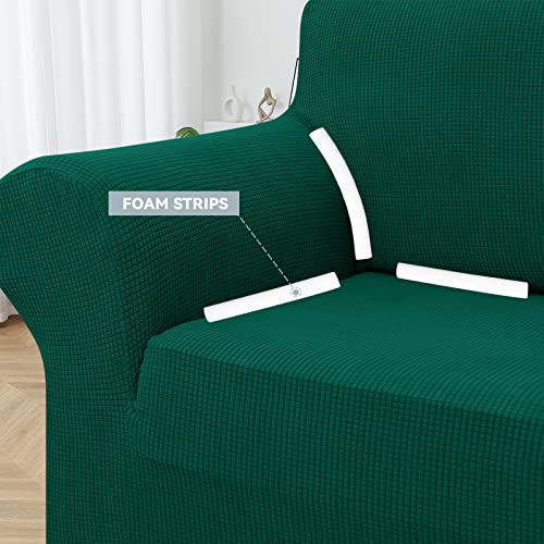 Lurka Stretch Sofa Covers - Spandex Non Slip Couch Sofa Slipcover, Soft With Elastic Bottom For Kids (Dark Green, Medium) #TOP2
