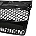 TLAPS 7422438564535 Compatible With 2005 2006-2008 Audi A4 B7 Glossy Black RS-Honeycomb Mesh Front Bumper Grill Grille With Emblem Base