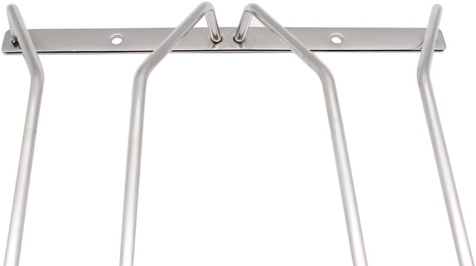 45 cm Stainless Steel Wine Glass Holder Rack, Chrome Wine Glass Holders Under Cabinet, 1 Piece (2 Rows)