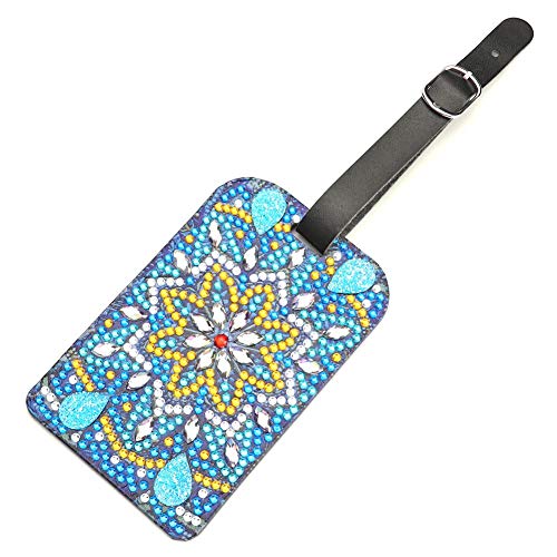 Etiquetas de identificação de bagagem Yanuten, porta-malas com padrão de mandala, pintura de diamant