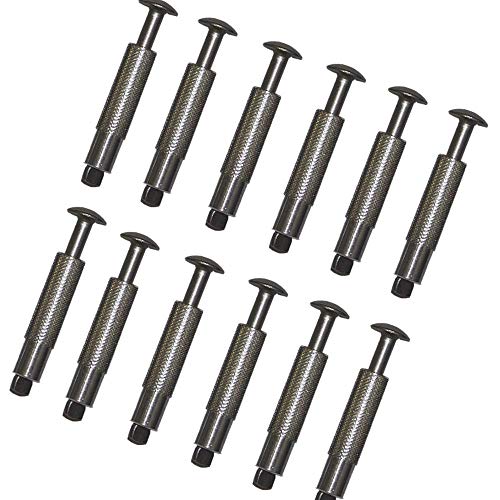 PisciHogar Ankerschraube für Plane, Poolabdeckung, 100 % Edelstahl (Stahl-Aluminium) und versenkbar MONOBLOC Packung: (12 Stück) Cover